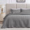 Ensemble de couette 3 pièces gris pour lit king californien, en polyester léger 1