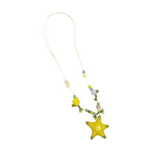 Collier tendance étoile de mer avec chaîne tissée à la-Jaune