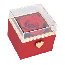 Boîte à bijoux rotative Unique avec conteneur de stockage-Rouge