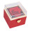 Hübsche Blumen-Ringbox aus Kunststoff und Metall mit-Rot 1
