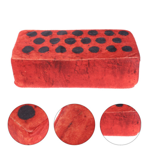 Foam Brick Plush Pillow Dark Red1Piece