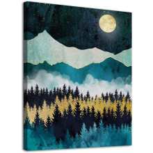 Toile abstraite de montagne nordique
