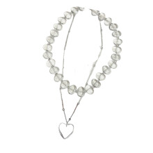 Collier élégant avec pendentif en forme de cœur-transparent