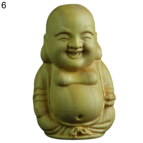 Puinen mini-Buddha-patsas, 6Styles, Kodinsisustus