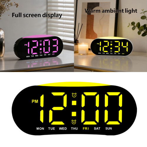Modern Multifunctional LED Digital Alarm-Black shell blue lig 2