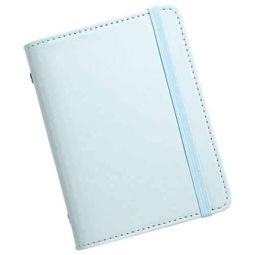 5-Ringe-Notizbuch aus PU-Leder mit 80 Blatt-Seeblau