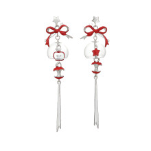 Beautiful Golden Silver Apples Drop Earrings-earrings
