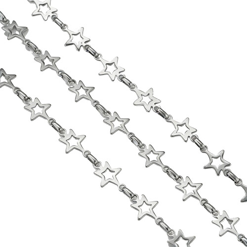 Multifunctionele holle stervorm ketting-Staal kleur