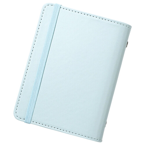 Pocket Size PU Cover Notebook With Elastic Strap 80-lake blue