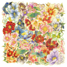 50Pcs Flower Theme Journaling Sticker Waterproof PET Sticker For