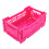 Foldable Desktop Storage Basket Stackable Plastic-pink 1