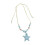 Trendy Starfish Necklace With Braided Chain Adjustable-Blue 1