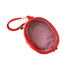 Stylish See Through Cubes Shaped Bag With Fun Fruit Prints-Red