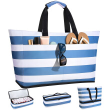 Extra grote gezinsvriendelijke strandtas met waterdicht-Blauw
