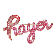 Trendy Diamonds Embellished Pink Letters Brooch Rhinestones-6