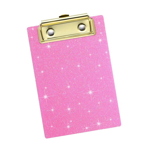 Sparkling Acrylic Document Clip Board 6x4Inch For Offices-Pink