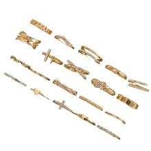1 set elegante sprankelende verstelbare ringen, geometrische