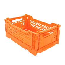 Opvouwbare opbergmand, stapelbare plastic opbergbak-Mandarijn