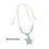 Trendy Starfish Necklace With Braided Chain Adjustable-Blue 4