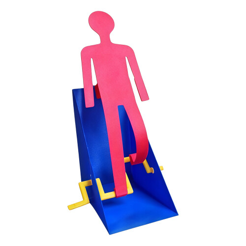 Mechanical Walking Man Toy With Hand Crank Operations 3D-Pink