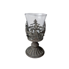 Tornado-Kerzenhalter, Stumpenkerzenhalter aus Glas,-25W373MK