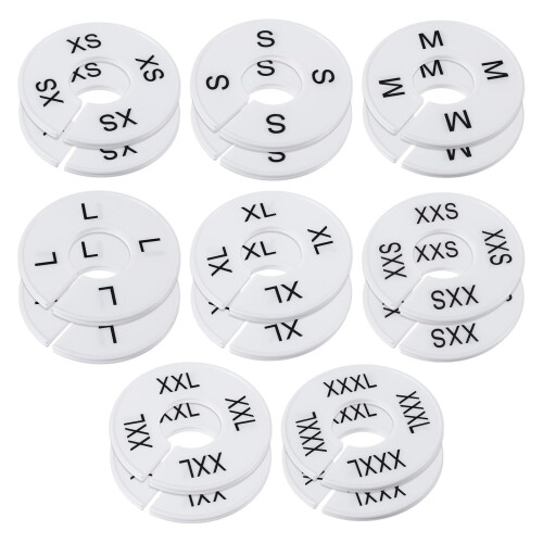 Plastic Hanging Size Labels 16Pcs For Organized Garment Storage