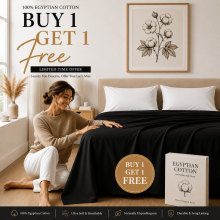 (King Flat Sheet, Black) Buy 1 Get 1 Free | 100% Egyptian Cotton Soft Flat Sheets in all Sizes UK