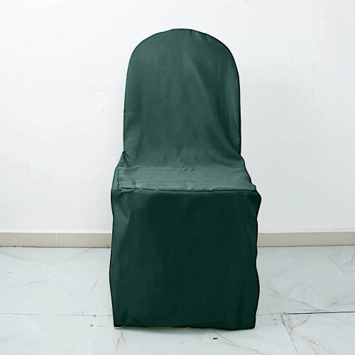 Housses de chaises de banquet en polyester vert chasseur 1