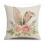 Housse de coussin de Pâques 45 x 45 cm, motif lapin et fleurs 2