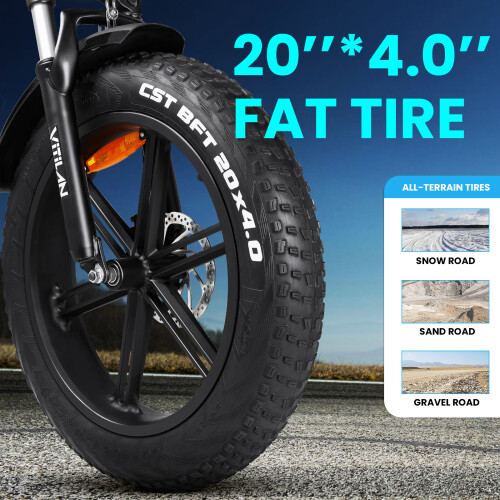 VITILAN V3 2.0 1000WFolding EBike 48V13AH Fat tyre 2