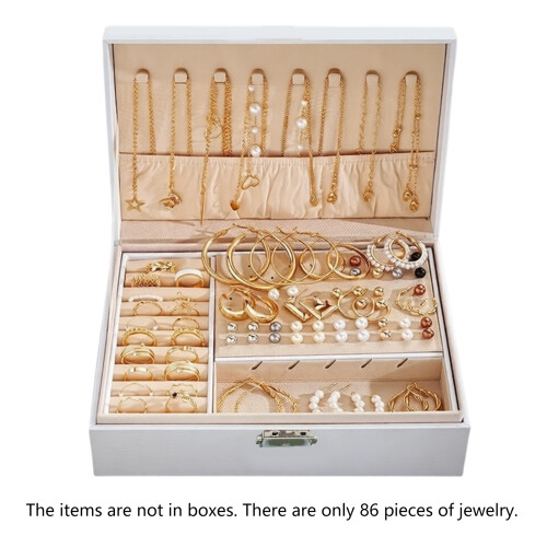 Assortiment de bijoux en alliage, 86 pièces, collier, boucles 1