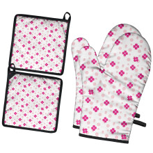 Gants de cuisine Ă motif floral, lot de 2, 19,5 x 30,5 cm