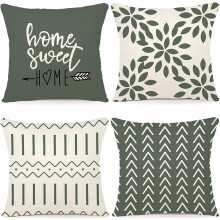 Housses de coussin modernes en lin 50 x 50 cm, lot de 4