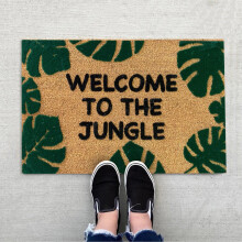 Jungle Leaf Doormat Flocked Welcome Mat 18x30 in