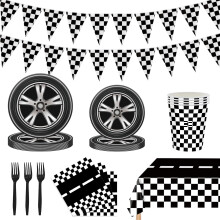 Race Car Party Decorations Set for Kids Birthday (Serves 25)