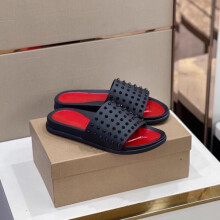 (black, 40) New summer collection of men’s beach flip-flops: stylish flat sandals with stud detailing