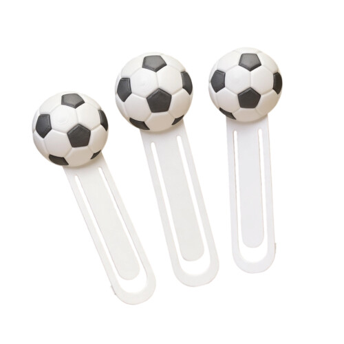 3Pcs 3D Printed Soccer Plastic Bookmarks Textbook Novel Page