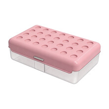 Stapelbare Kunststoff-Bleistiftbox mit Klappdeckel,-Rosa