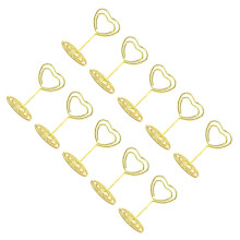 Pack Of 10 Creative Heart Shaped Metal Table Number-gold