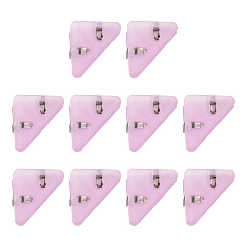 10Pcs 2x1.54Inch Plastic Triangle Clips For Holding-Purple