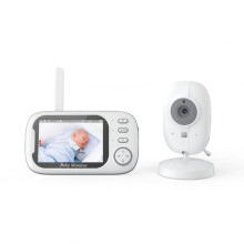 (UK) 3.5 Inch Baby Monitor with Real-Time Two-Way Audio, HD Baby Safety Camera, Digital Care Monitor, White