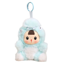 Mini dinosaurus pluche sleutelhanger lichtgewicht-Blauw