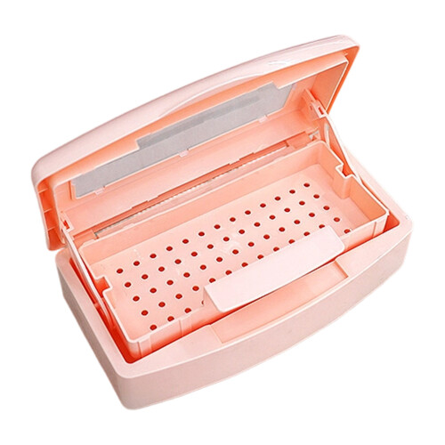 Plastic Nail Instruments Sanitizing Box Cleaning Case-Orange