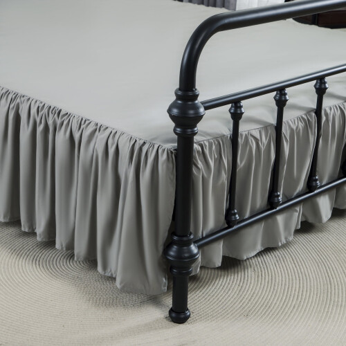 Geplooide bedrok beige 78x80+14 inch polyester 2