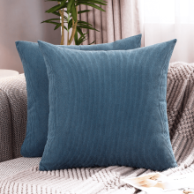 Corduroy sierkussenhoes Cadet Blue 20x20 inch 2-pack
