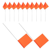 FRCOLOR25-teiliges Set orangefarbener Markierungsfahnen mit Stahldrahtstielen