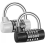 Cadenas, cadenas à code, cadenas à 5 chiffres, 2 cadenas à code, cadenas à combinaison 1