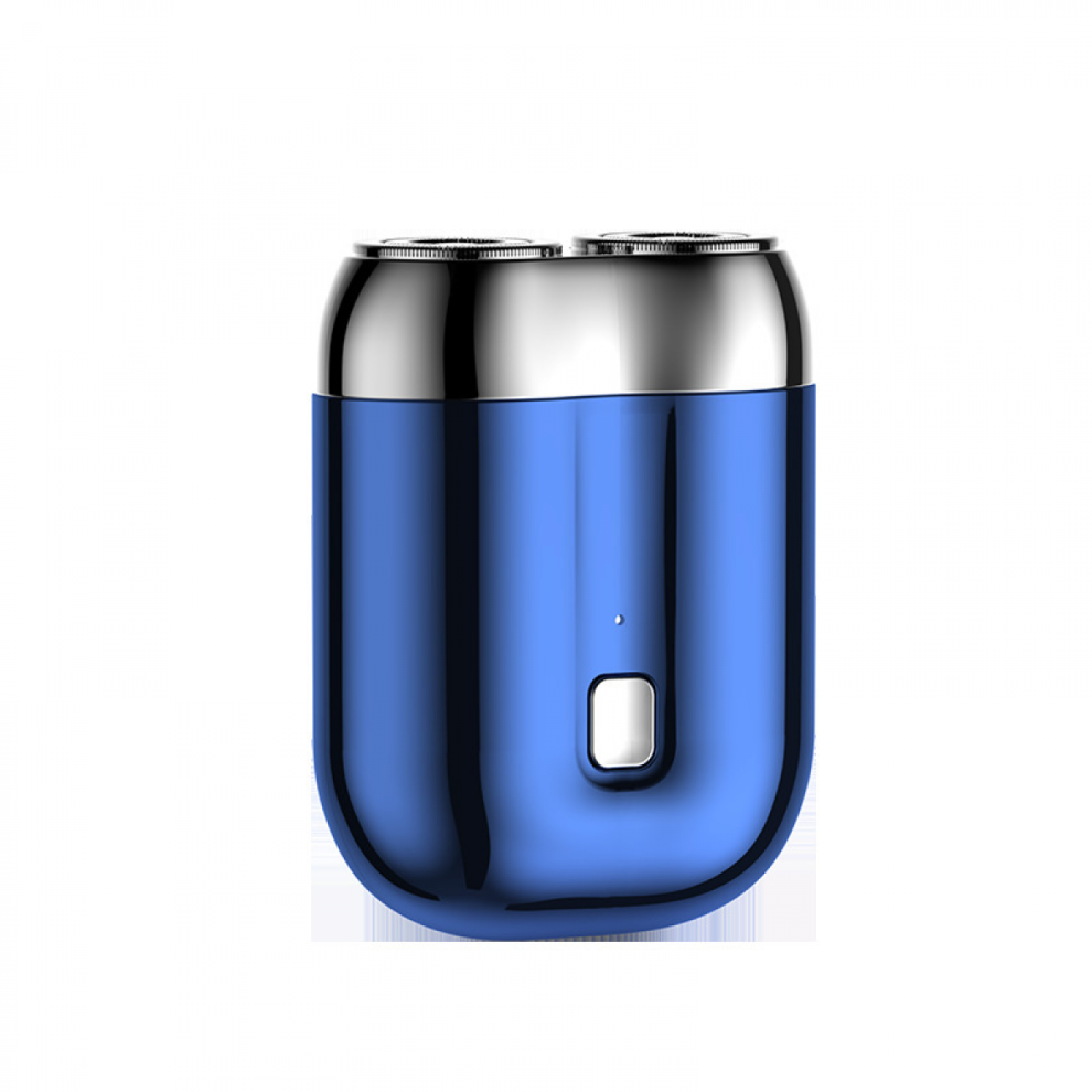 Dual Head Electric Shaver - Rechargeable Waterproof Mini Shaver for Men, Blue
