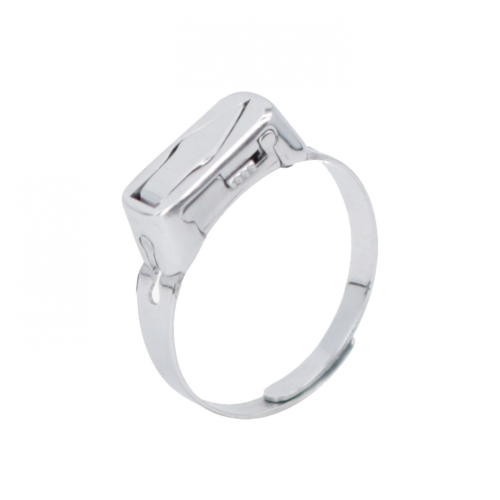 Adjustable men's ring, multifunctional, stainless steel, silver, 16x22mm