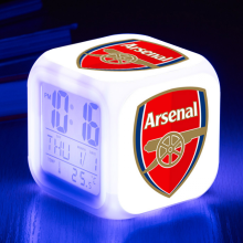 Football League Colorful Alarm Clock, LED Digital Color Changing Square Alarm Clock, Creative Alarm Clock Giveaway Gift (shape A)